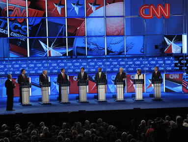 Candidatos republicanos en debate en CNN, cosponsoreado por The Heritage Foundation