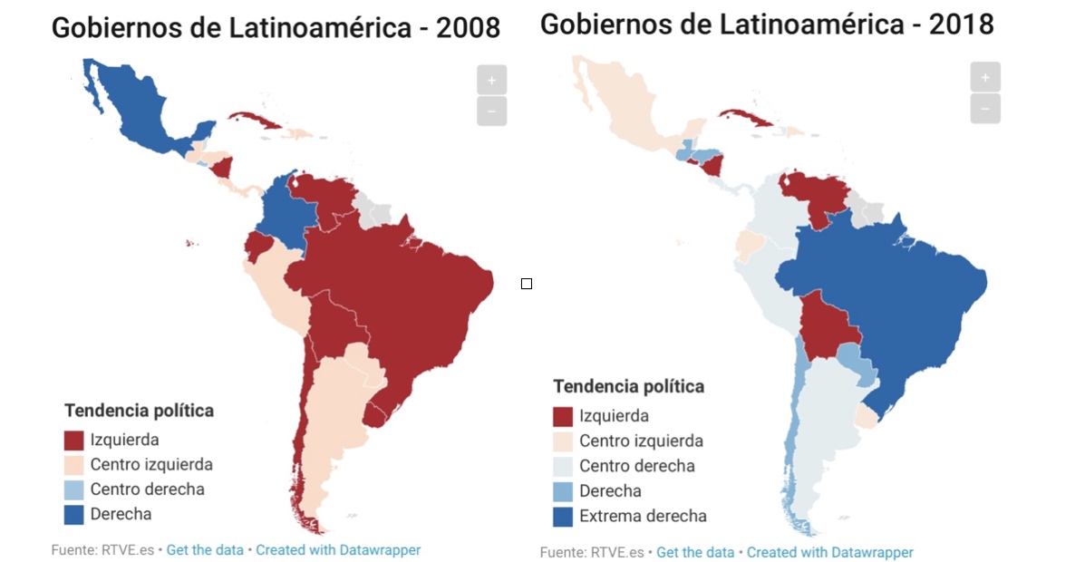 América del Sur, mapa político