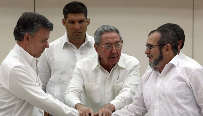 Acuerdo de paz, FARC, narcoguerrilla, Colombia, Santos, Cuba