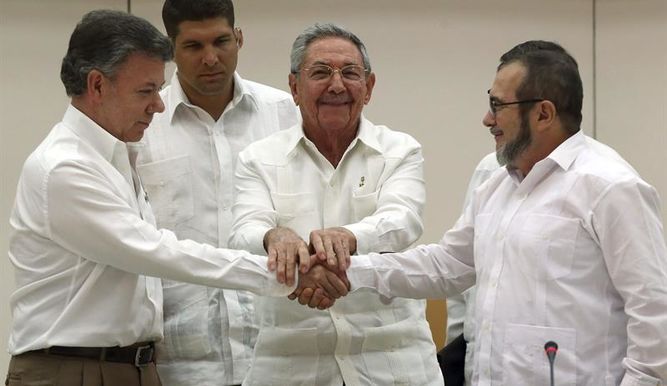 Santos, Timochenko, Raúl Castro