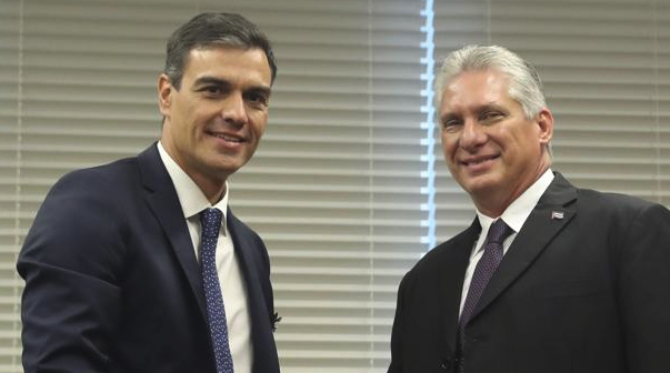 Pedro Sánchez y Miguel Díaz-Canel