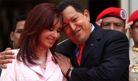 Cristina Kirchner y Hugo Chávez Frías