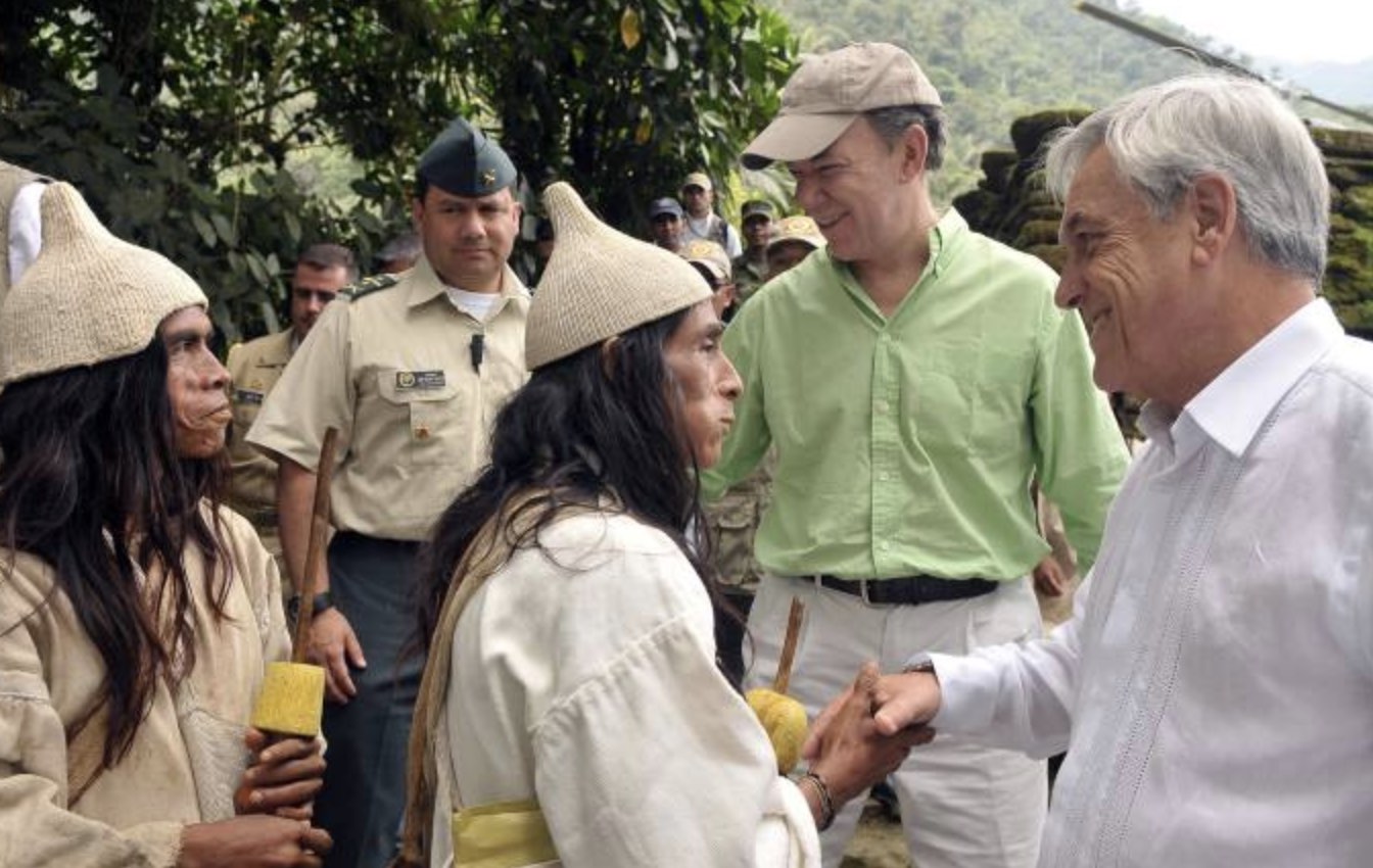 Sebastián Piñera y Juan Manuel Santos, Sierra Nevada de Santa Marta, Mamos