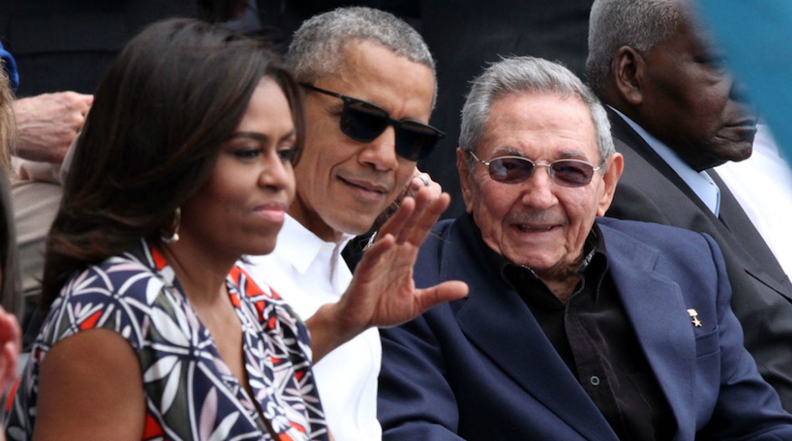 Michelle Obama, Barack Obama, Raúl Castro