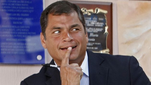 Rafael Correa, risas