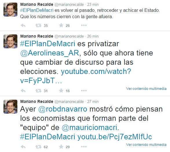 Tweets, Mariano Recalde