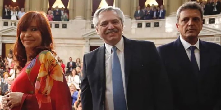 Cristina Kirchner, Alberto Fernández y Sergio Massa