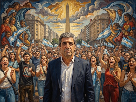 Mural, Toto Caputo, Economía argentina, Lautaro Bonino