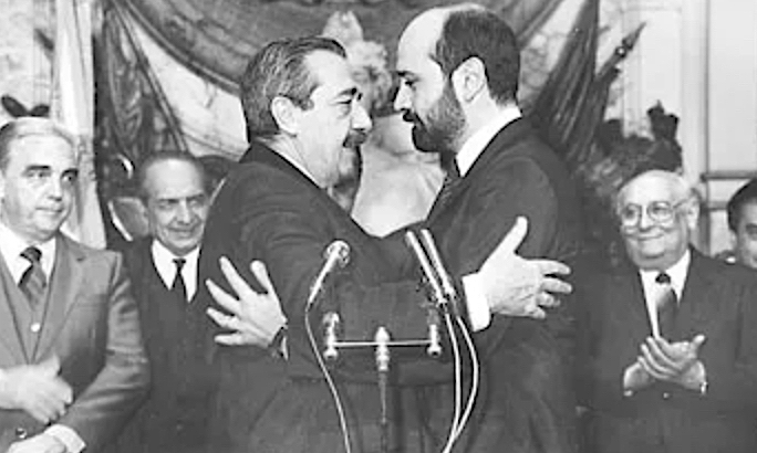 Raúl Alfonsín y Jesús Rodríguez