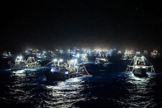 Flota pesquera de aguas distantes, China, Atlántico Sur, Pesca ilegal de calamar illex argentum, Amenaza china, Estados Unidos