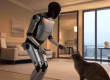 El robot y el gato, Tesla, Optimus, Robots hogareños, IA y hogar