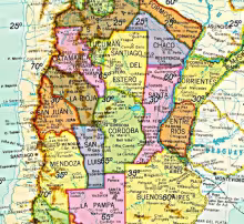 Argentina, mapa, interior
