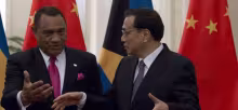 Perry Gladstone Christie, Gobierno de Bahamas, China, Pekín, Amenaza china, Li Keqiang