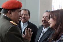 Daniel Ortega, Cristina Kirchner, Hugo Chávez