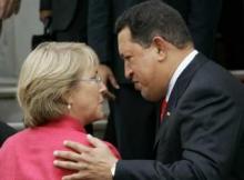 Michelle Bachelet y Hugo Chávez