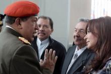 Ortega, Chávez, Cristina Kirchner, Raúl Castro