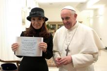 Cristina Kirchner, junto al Papa Francisco
