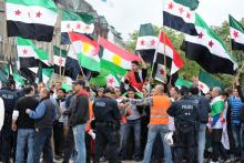 Protesta de ciudadanos sirios en Alemania
