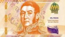 José de San Martín, Billete de mil pesos argentinos devaluados