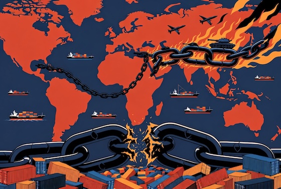 nterrupción a la cadena de suministros global